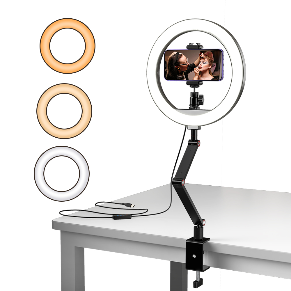 Photography Lighting Options - Apexel ไฟ LED ขอบโคมไฟสำหรับถ่ายภาพแหวนไฟเซลฟี่พร้อมอุปกรณ์เสริมติดตั้งบนมือถือแหวนขาตั้งสามขาสำหรับไลฟ์วิดีโอ