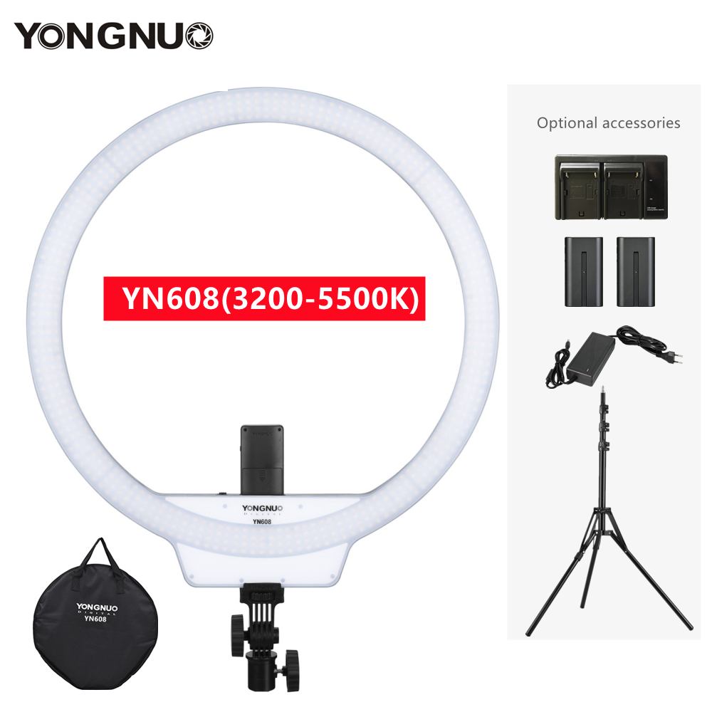 Photography Lighting Options - YONGNUO YN608 สตูดิโอแหวน LED Video เติมไฟ