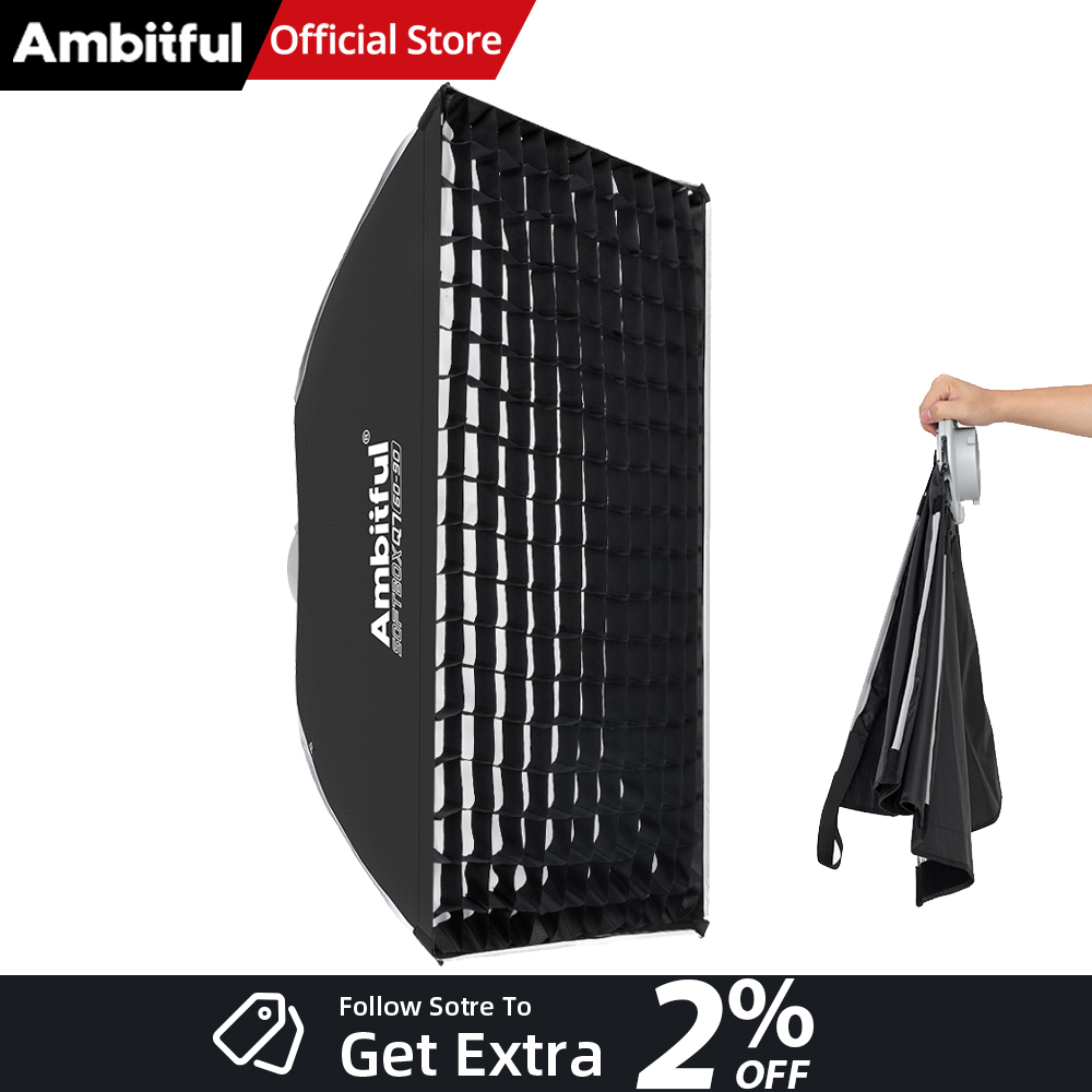 Photography Studio Lighting Set Up - AMBITFUL Q7-II 60*90ซม. ซอฟต์บ็อกซ์ทรงสี่เหลี่ยมผืนผ้าแบบ Bowens Mount