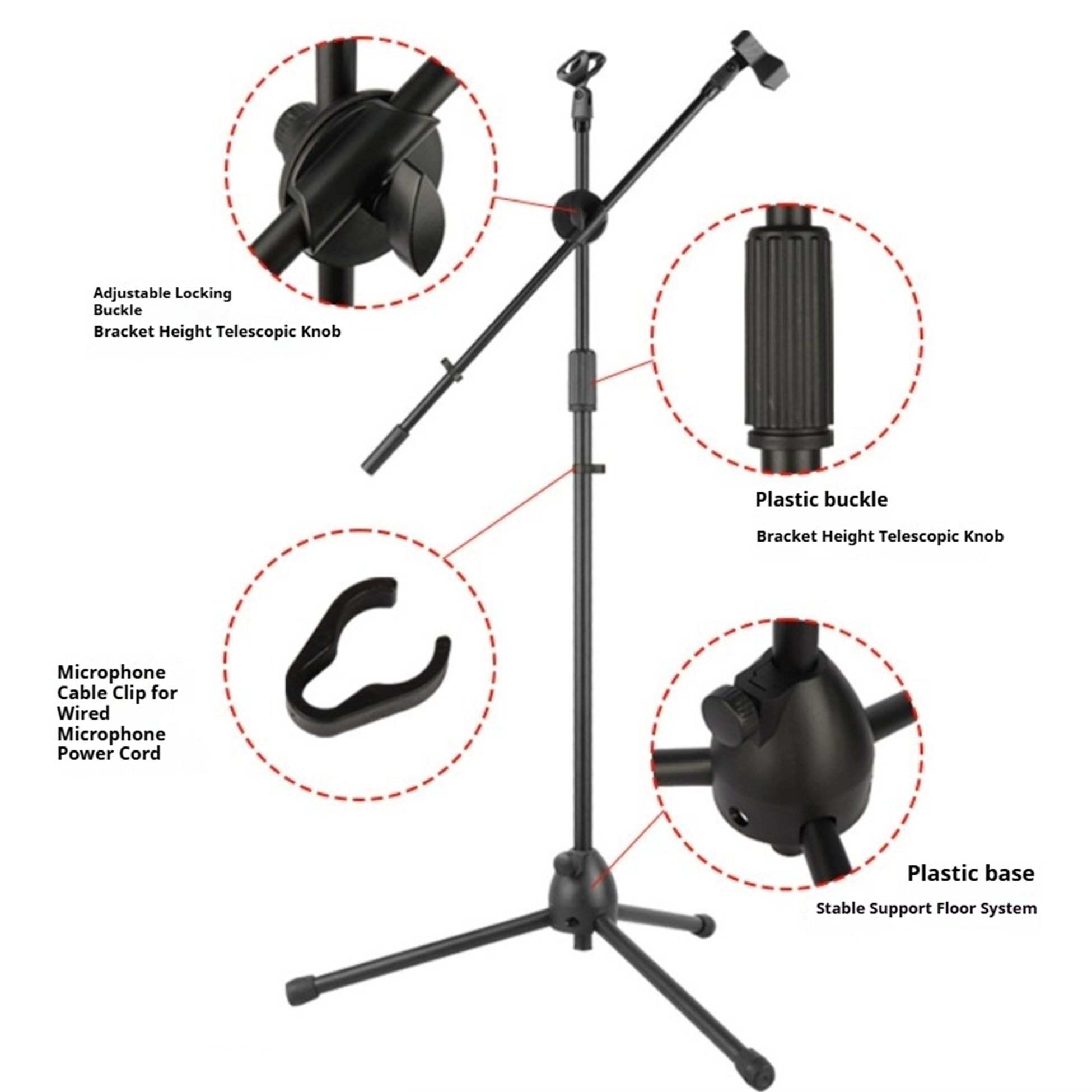 ขาตั้งไมโครโฟนแบบตั้งพื้นพร้อม - Boom Arm Stand บทวิจารณ์และราคา