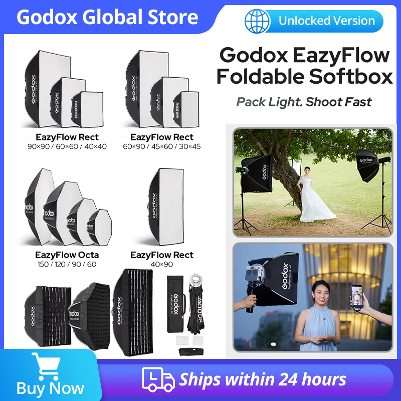 ซอฟต์บ็อกซ์พับได้ Godox EazyFl - Photography Studio Lighting Set Up บทวิจารณ์และราคา