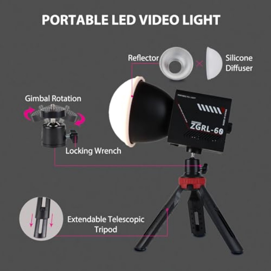 ไฟวิดีโอ LED COB 60W แบบพกพาพร - Lighting In Photography Studio บทวิจารณ์และราคา