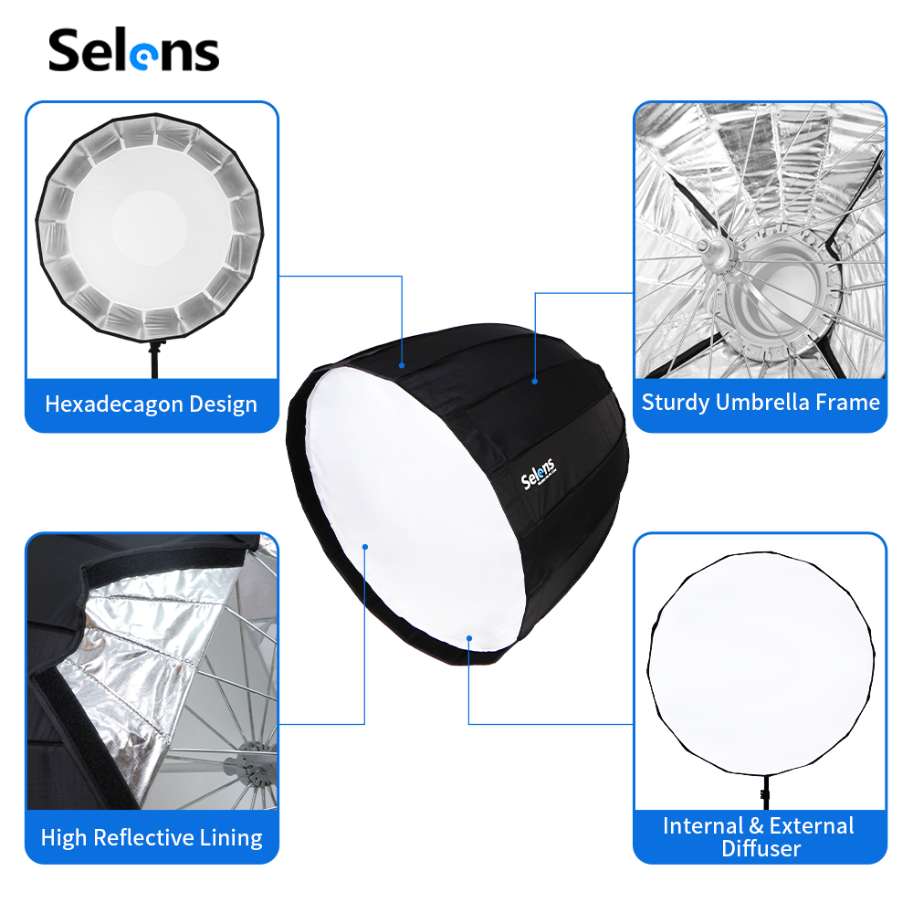 ซอฟต์บ็อกซ์ร่มหกเหลี่ยมพับได้ข - Photography Studio Lighting Set Up บทวิจารณ์และราคา