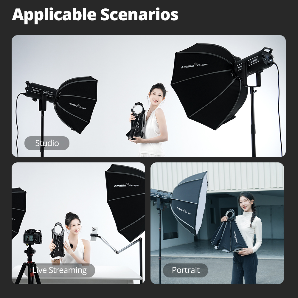 Ambitful FS80PRO ซอฟต์บ็อกซ์ติ - Photography Studio Lighting Set Up บทวิจารณ์และราคา