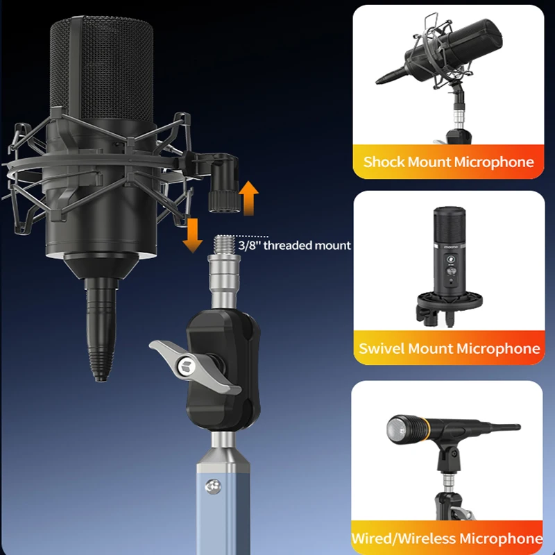 ขาตั้งไมโครโฟนแบบยืดหยุ่นพร้อม - Boom Arm Stand บทวิจารณ์และราคา